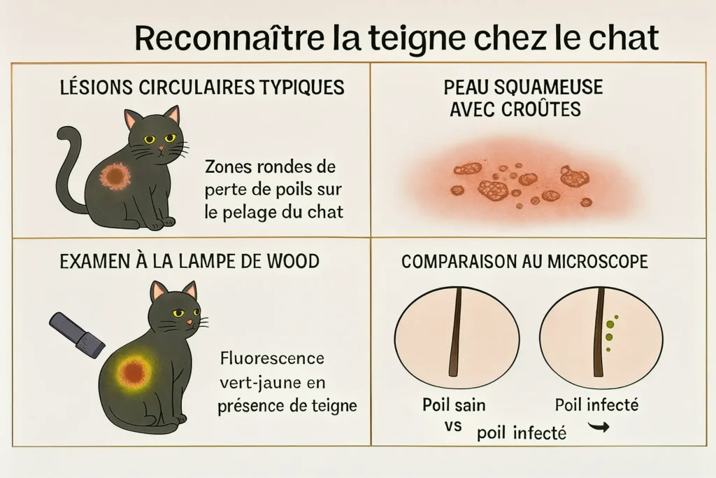symptomes de la teigne chez le chat