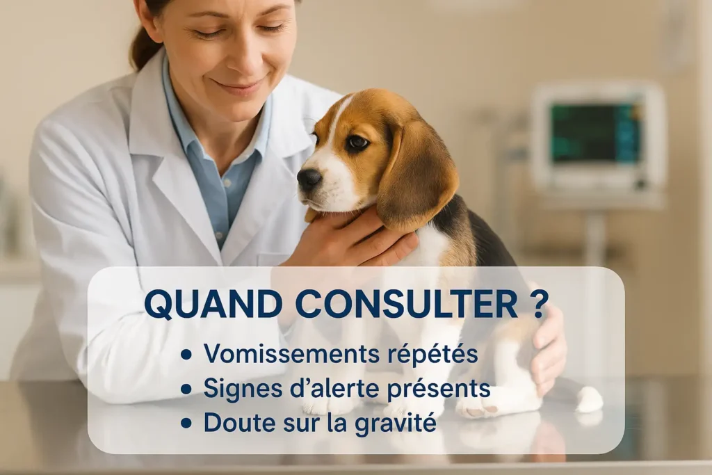 signes de consultation pour chien qui vomit de la mousse blanche 