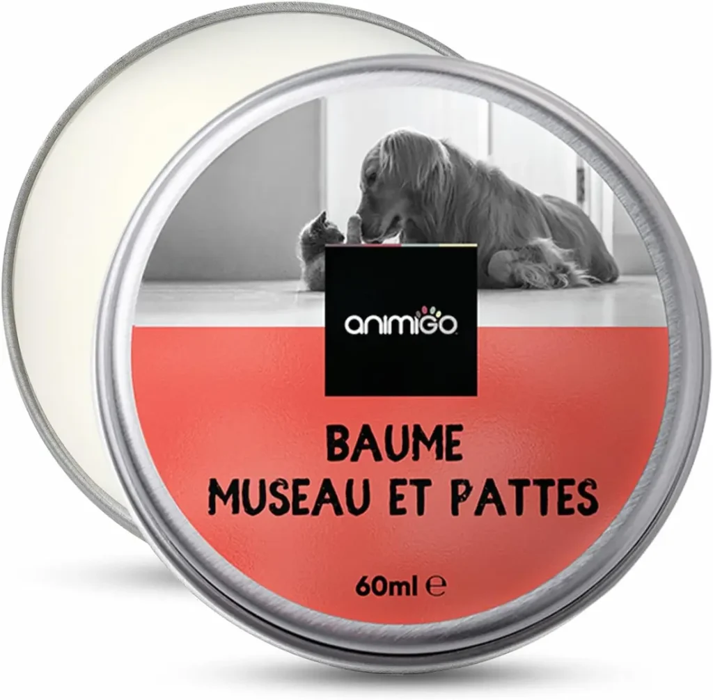 Baume de protection pour coussinets et museau du chien en pot de 60 ml.